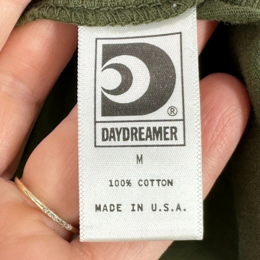 Daydreamer‎ Raised On Country Graphic Tee Olive Green Orange Puff Print Size M - Picture 6 of 6